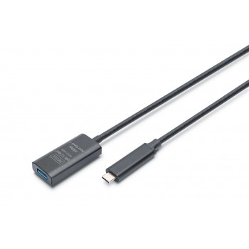 Digitus Active USB 3.2 Gen2 10G extension cable, USB-C - USB-A, 5m