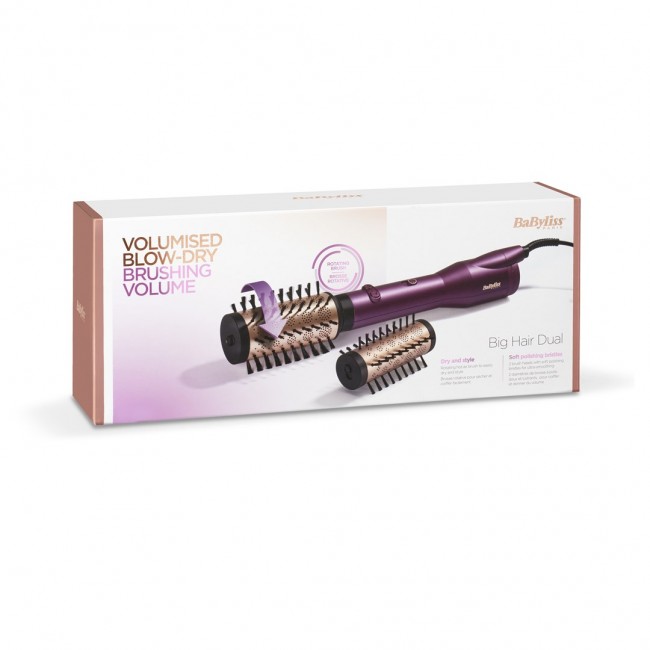 BaByliss AS950E Big Hair Dual Hot air brush Warm Black, Rose Gold, Violet 650 W 98.4 BaByliss AS950E Big Hair Dual Hot air brush Warm Black, Rose Gold, Violet 650 W 98.4