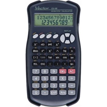 Vector KAV CS-105 scientific calculator, 240 functions, 80 x 170 mm, black