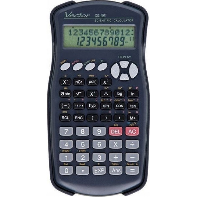 Vector KAV CS-105 scientific calculator, 240 functions, 80 x 170 mm, black Vector KAV CS-105 scientific calculator, 240 functions, 80 x 170 mm, black