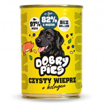 DOBRY PIES Mono Pure Pork + Collagen wet dog food 400g