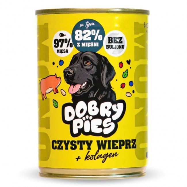 DOBRY PIES Mono Pure Pork + Collagen wet dog food 400g