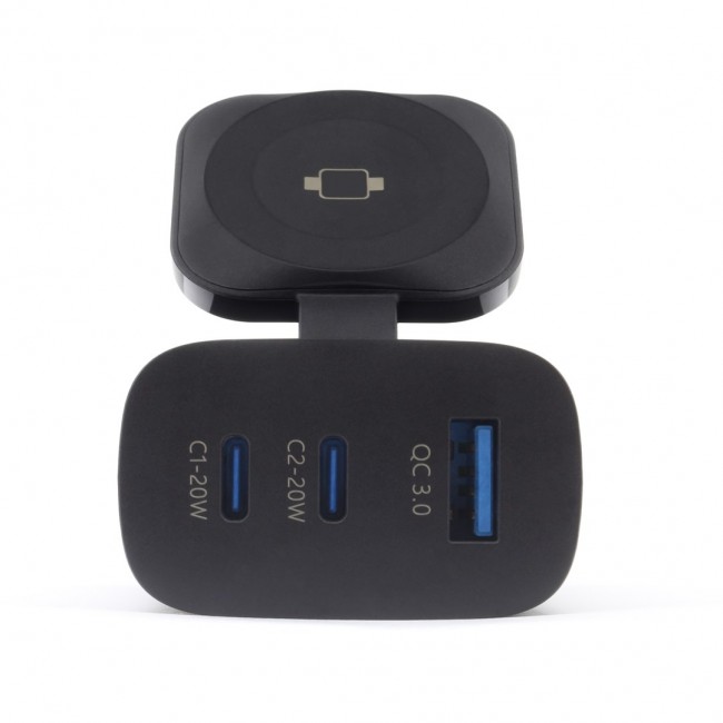 RealPower 450476 mobile device charger Power bank, Smartwatch, Tablet Black AC Wireless charging Fast charging Indoor