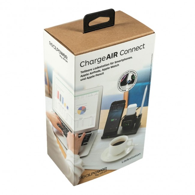RealPower ChargeAIR Connect Smartphone, Smartwatch, Tablet Black USB Wireless charging Indoor RealPower ChargeAIR Connect Smartphone, Smartwatch, Tablet Black USB Wireless charging Indoor
