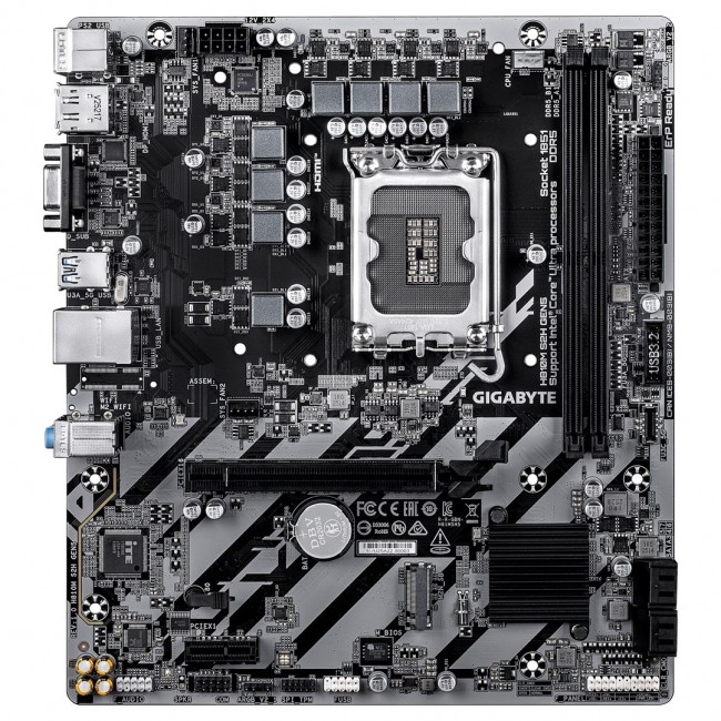 GIGABYTE H810M S2H GEN5 Motherboard - Intel Core Ultra (Series 2) CPUs, 4+1+2 Phases VRM, up to 6400MHz DDR5, 1xPCIe 4.0 M.2, 1GbE LAN, USB 3.2 Gen 1
