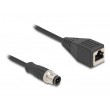 DeLOCK M12 Adapter Cable D-coded 4 pin male to RJ45 female 50 cm