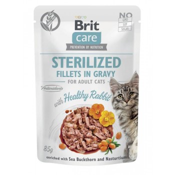 BRIT Care Cat Sterilized Rabbit Pouch - wet cat food - 85 g