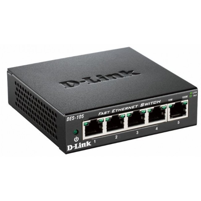 D-Link DES-105 Unmanaged L2 Black D-Link DES-105 Unmanaged L2 Black