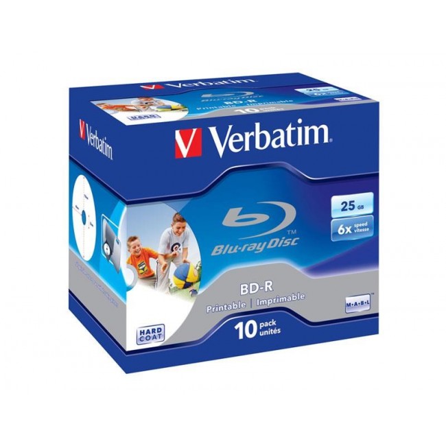 Verbatim BD-R SL 25GB 6x Printable 10 Pack Jewel Case 10 pc(s) Verbatim BD-R SL 25GB 6x Printable 10 Pack Jewel Case 10 pc(s)