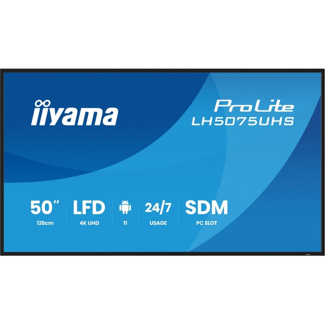 iiyama LH5075UHS-B2AG Signage Display Digital signage flat panel 125.7 cm (49.5 iiyama LH5075UHS-B2AG Signage Display Digital signage flat panel 125.7 cm (49.5