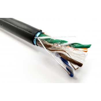 External Gelled Installation Cable DIGITUS cat.6, F/UTP, AWG 23/1, PE, 305m, Black, Reel