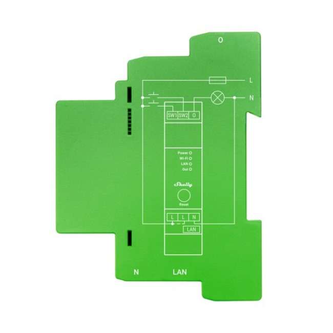 Shelly Pro Dimmer 1PM Built-in Blue, Green, Grey Shelly Pro Dimmer 1PM Built-in Blue, Green, Grey