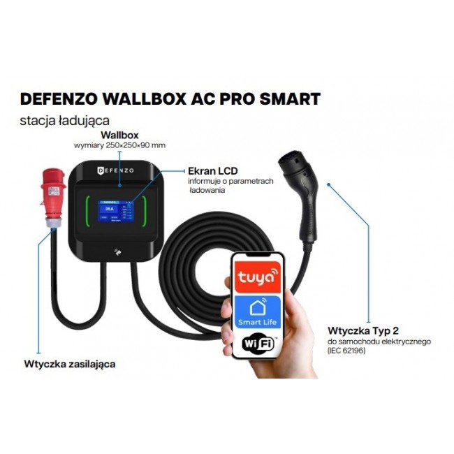 DEFENZO WALLBOX PRO AC22 SMART ELECTRIC CAR CHARGER