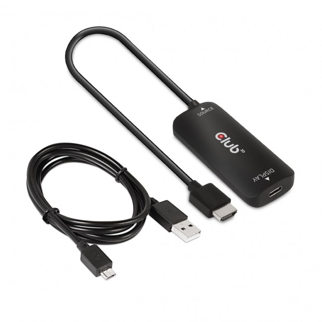 CLUB3D HDMI + Micro USB to USB Type-C 4K120Hz or 8K30Hz M/F Active Adapter