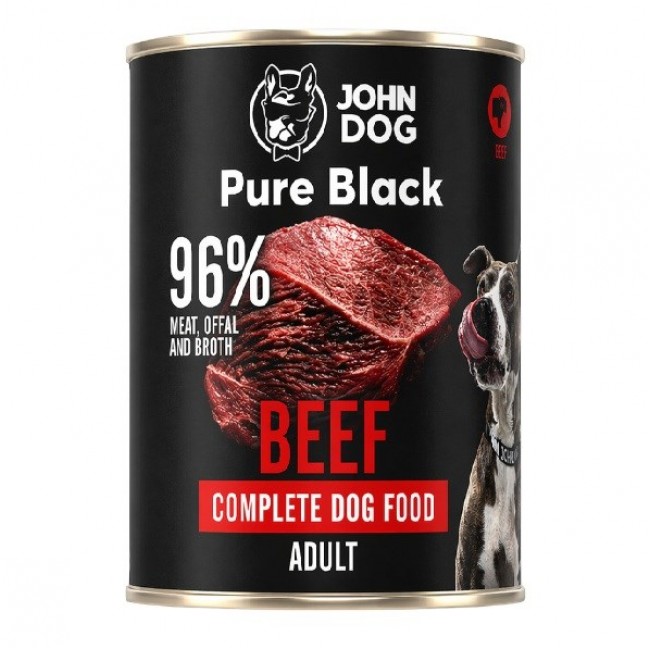 JOHN DOG Pure Black Mono Beef - wet dog food - 400g