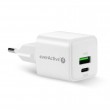 Charger 1 x USB, 1 x USB-C Quick Charge 3.0 20W white