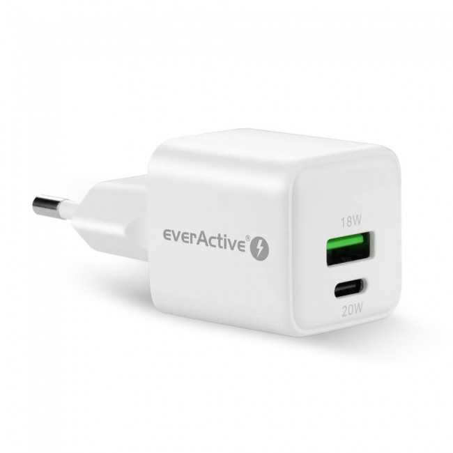 Charger 1 x USB, 1 x USB-C Quick Charge 3.0 20W white