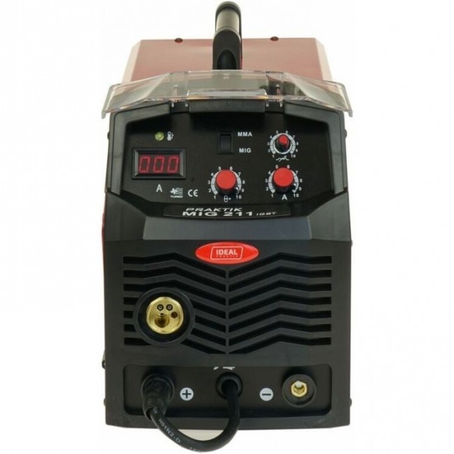 PRAKTIK MIG 211 MMA Digital - MIG/MAG semi-automatic welding machine, minimum welding current: 30A, maximum welding current: 200A, rated power: 6.2kW, power supply: 230V, welding method: FLUX/MIG-MAG/MMA