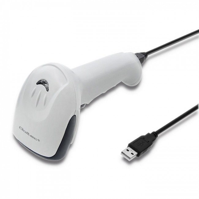 Qoltec 50865 Barcode reader 1D | CCD | USB | White Qoltec 50865 Barcode reader 1D | CCD | USB | White