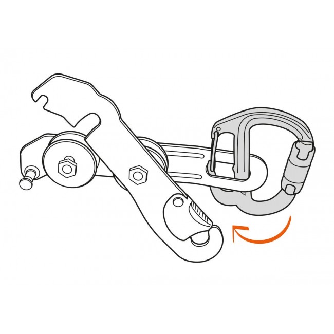 Petzl M042AA00 climbing carabiner Locking carabiner D-shaped Aluminium Grey 1 pc(s)