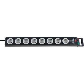 Brennenstuhl 1153380118 power extension 2.5 m 8 AC outlet(s) Black, Grey