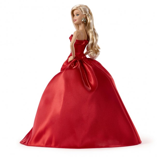 Barbie Signature 2026 Holiday Fashion Doll, Seasonal Collector, Blonde with Red Gown with Bow Detail
