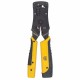 Intellinet Universal Modular Plug Crimping Tool and Cable Tester, 2-in-1 Crimper and Cable Tester: Cuts, Strips, Terminates and Tests, RJ45/RJ11/RJ12/RJ22