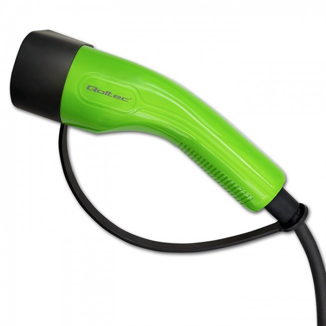 Qoltec Mobile EV Car Charger Adjustable 2in1 Type2 | 7kW | CEE 3 PIN | 230V | LCD | Portable | Wallbox | 5m