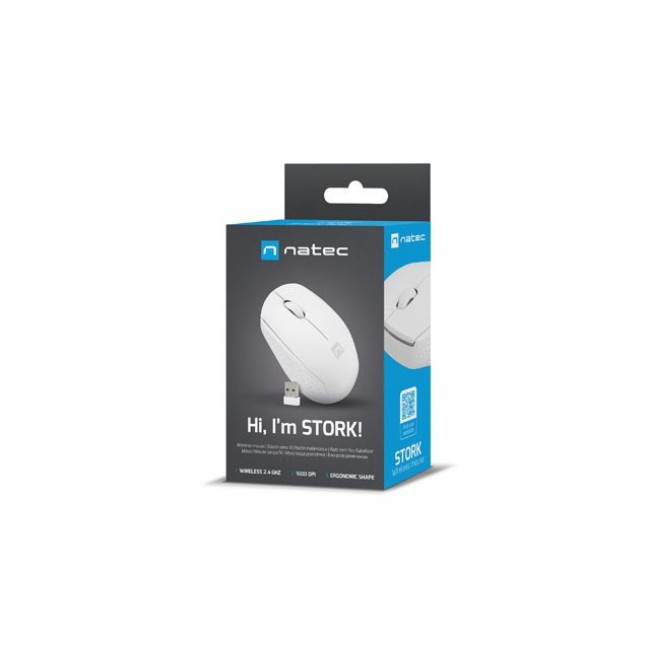 NATEC STORK mouse Home Ambidextrous RF Wireless + USB Type-A Optical 1600 DPI