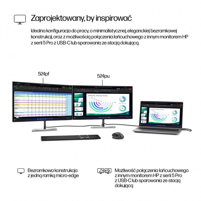 HP Series 5 Pro 23.8 inch FHD Monitor - 524pf