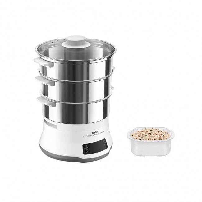 Tefal Convenient Series Deluxe VC502D steam cooker 3 basket(s) Countertop 900 W Stainless steel, White Tefal Convenient Series Deluxe VC502D steam cooker 3 basket(s) Countertop 900 W Stainless steel, White