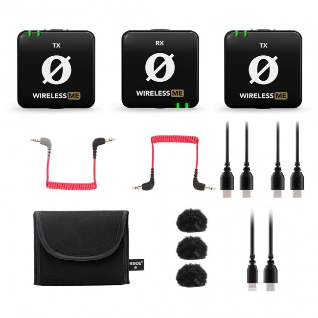 R DE Wireless ME Dual - compact wireless microphone system with two transmitters for two-channel recording