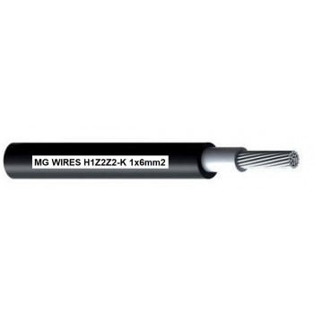 Photovoltaic cable // MG Wires // 1x6mm2, 0,6/1kV black H1Z2Z2-K-6mm2 BK, package 100m