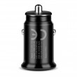Car charger 2 X USB 12W black + cable USB-C 1m