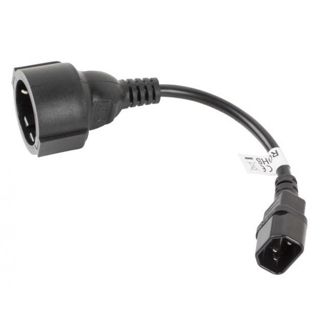 Lanberg CA-C14E-10CC-0018-BK power cable Black C14 coupler Lanberg CA-C14E-10CC-0018-BK power cable Black C14 coupler