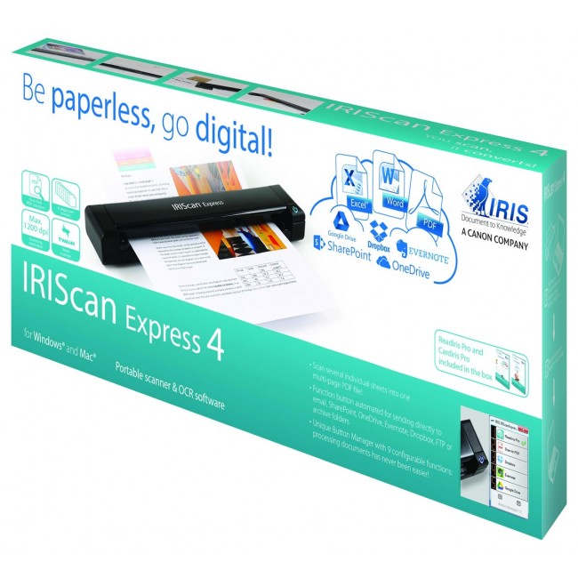 I.R.I.S. IRIScan Express 4 Sheet-fed scanner 1200 x 1200 DPI A4 Black I.R.I.S. IRIScan Express 4 Sheet-fed scanner 1200 x 1200 DPI A4 Black