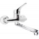 Wall-mounted washbasin mixer