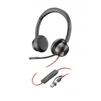 POLY Blackwire 8225 Stereo Microsoft Teams Certified USB-C Headset +USB-C/A Adapter