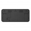 Large Digital Clock Wall Mount Free Standing with Temperature Sensor 37x17cm LCD Display Power Adapter & Battery Operated