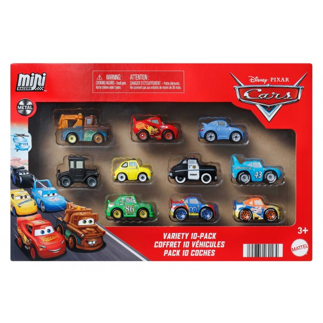 Disney Pixar Cars Disney and Pixar Cars Mini Racers 10-Pack, Set of 10 Toy Vehicles from the Movie (Styles May Vary)