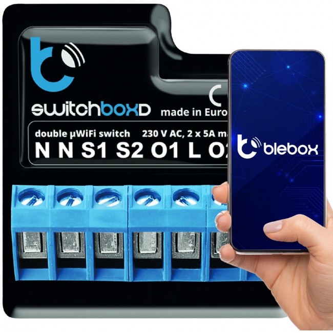 BLEBOX switchboxD - DOUBLE CIRCUIT BREAKER 230V BLEBOX switchboxD - DOUBLE CIRCUIT BREAKER 230V