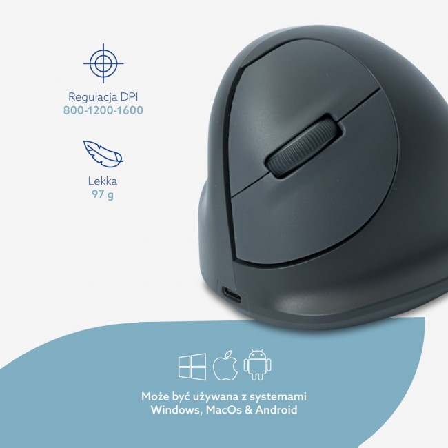 R-Go Tools RGOHEBAMLWL mouse Universal Left-hand Bluetooth Optical 1600 DPI