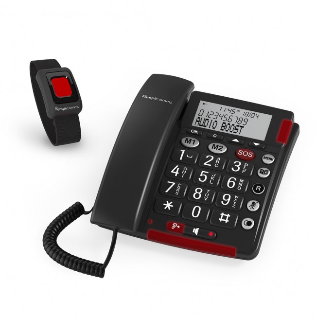 amplicomms BigTel 50 Alarm Plus Analog telephone Caller ID Dark Grey