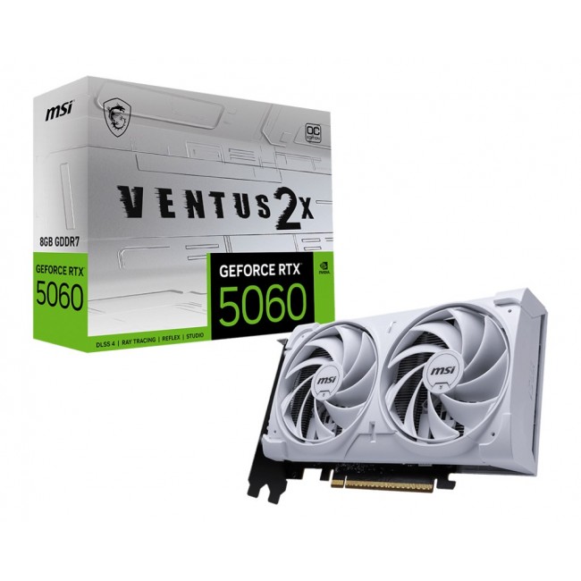 MSI GeForce RTX 5060 8G VENTUS 2X OC WHITE NVIDIA 8 GB GDDR7 MSI GeForce RTX 5060 8G VENTUS 2X OC WHITE NVIDIA 8 GB GDDR7