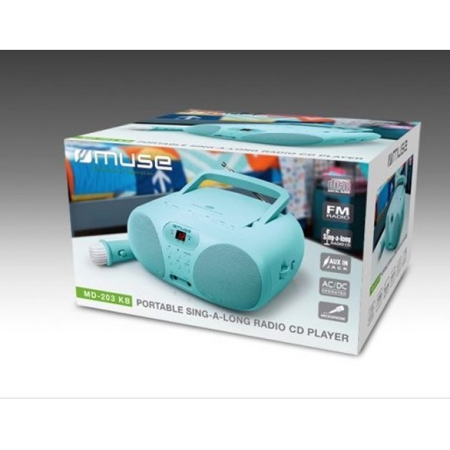 Muse MD-203 KB portable stereo system Analog FM Blue Muse MD-203 KB portable stereo system Analog FM Blue