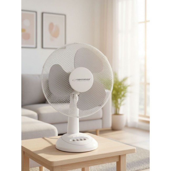 Esperanza EHF003WE, 12'' desk fan, White and Gray