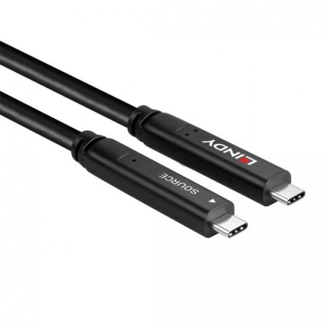 Lindy 10m USB 3.2 Gen 1 and DP 1.4 Type C Hybrid Cable