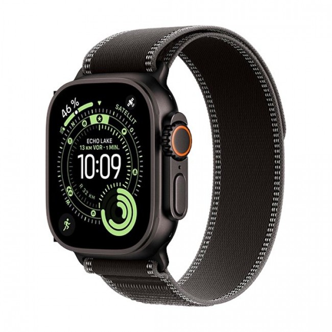 Apple Watch Ultra 3 GPS + Cellular 49mm Black Titanium Case with Black/Charcoal Trail Loop - M/L