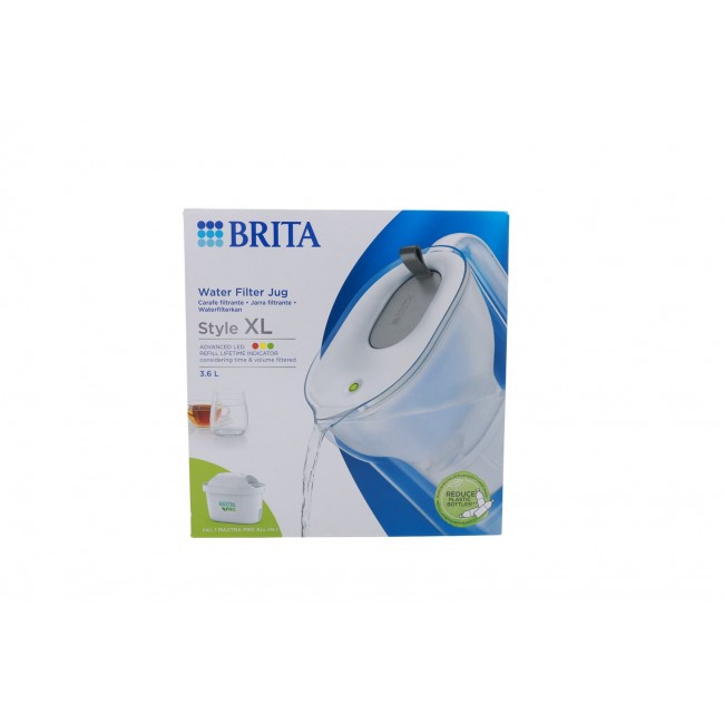 BRITA Wasserfilter-Kanne Style XL hellgrau (3,6l) inkl. 1 MAXTRA PRO Kartusche BRITA Wasserfilter-Kanne Style XL hellgrau (3,6l) inkl. 1 MAXTRA PRO Kartusche