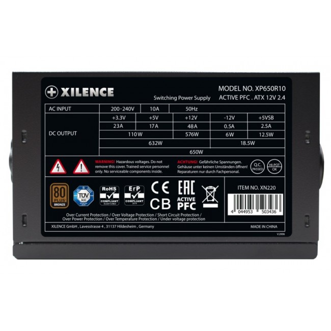 Xilence XN225 power supply unit 650 W 20+4 pin ATX ATX Black, Red